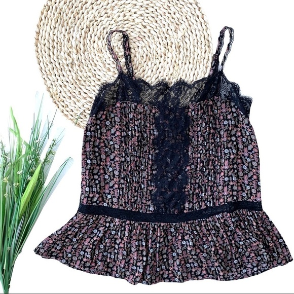 American Eagle Floral Shabby Chic Lace Cottage Core Sleeveless Tank Top Small - Picture 1 of 15